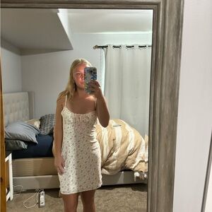 White Fox Boutique Cream Babydoll Mini Dress